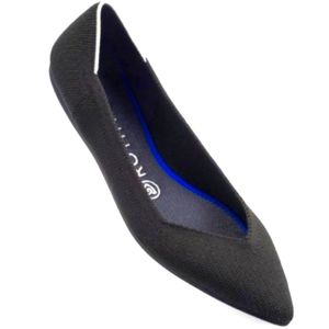 Rothy's The Point - Black with white trim size 12